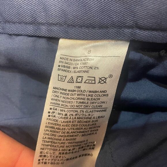 NWT Banana Republic Navy Blue Authentic Chino Nautical Tie Waist Shorts Size 8 - Picture 6 of 8